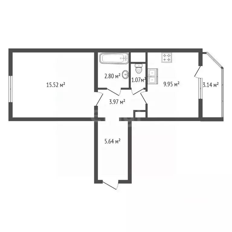 1-к кв. Санкт-Петербург ул. Белышева, 5/6 (39.0 м) - Фото 2