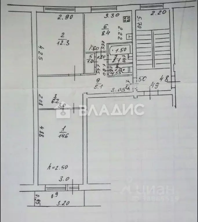 2-к кв. Брянская область, Брянск Почтовая ул., 140 (51.8 м) - Фото 2