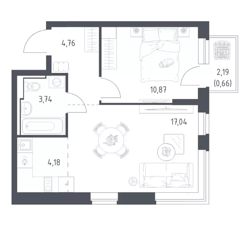 1-к кв. Московская область, Ленинский городской округ, д. Калиновка ... - Фото 1