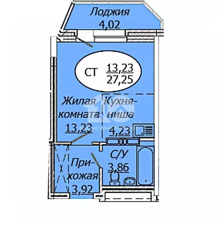 Студия Новосибирская область, Новосибирск 2-я Воинская ул., 53 (27.25 ... - Фото 2