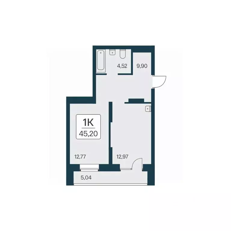1-к кв. Новосибирская область, Новосибирск Игарская ул., 19/4 (45.2 м) - Фото 0