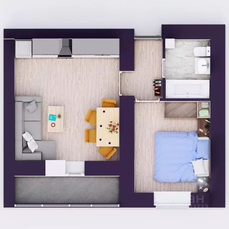 1-к кв. Башкортостан, Уфа Кавказская ул., 24 (32.3 м) - Фото 1