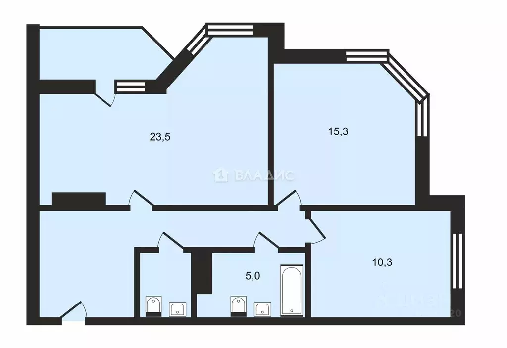 3-к кв. Владимирская область, Владимир ул. Мира, 2Г (70.0 м) - Фото 2