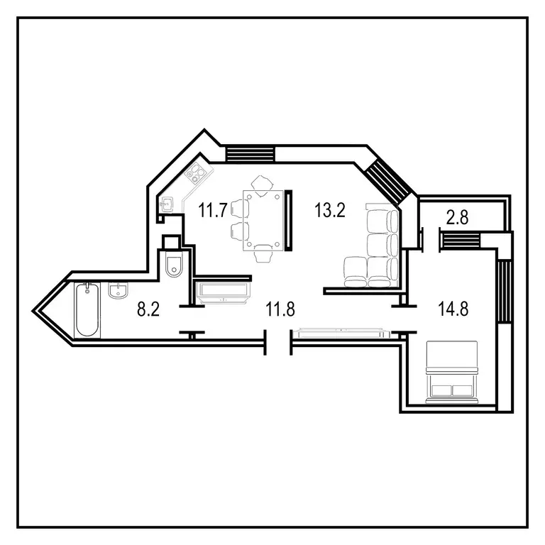 Продаётся 2-к квартира, 58 м - Фото 1