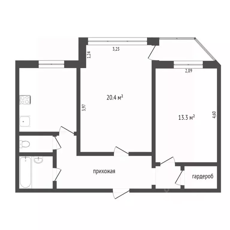 2-к кв. Ханты-Мансийский АО, Сургут ул. Дзержинского, 24 (59.3 м) - Фото 2