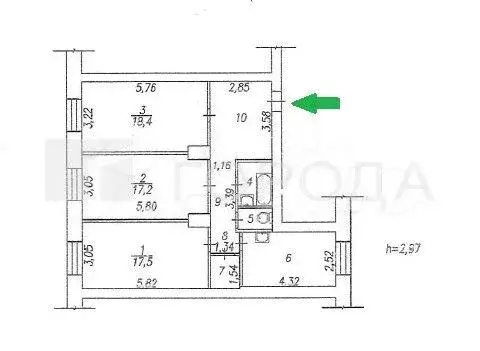 3-к. квартира, 86,6 м, 1/5 эт. - Фото 0