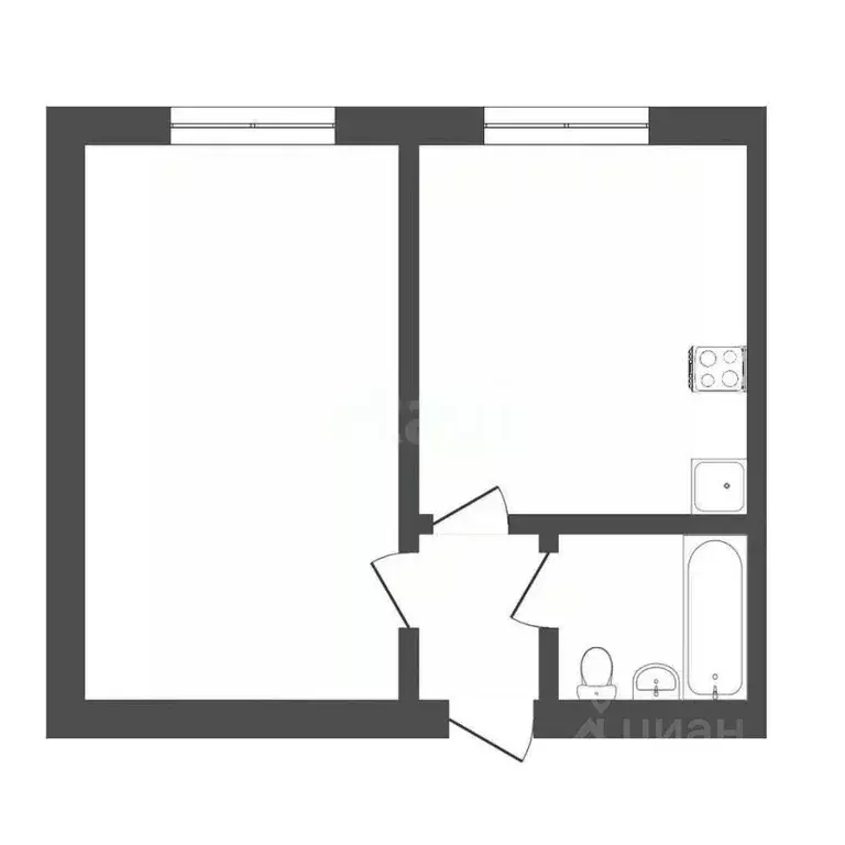 1-к кв. Вологодская область, Вологда Рабочая ул., 13 (31.0 м) - Фото 2