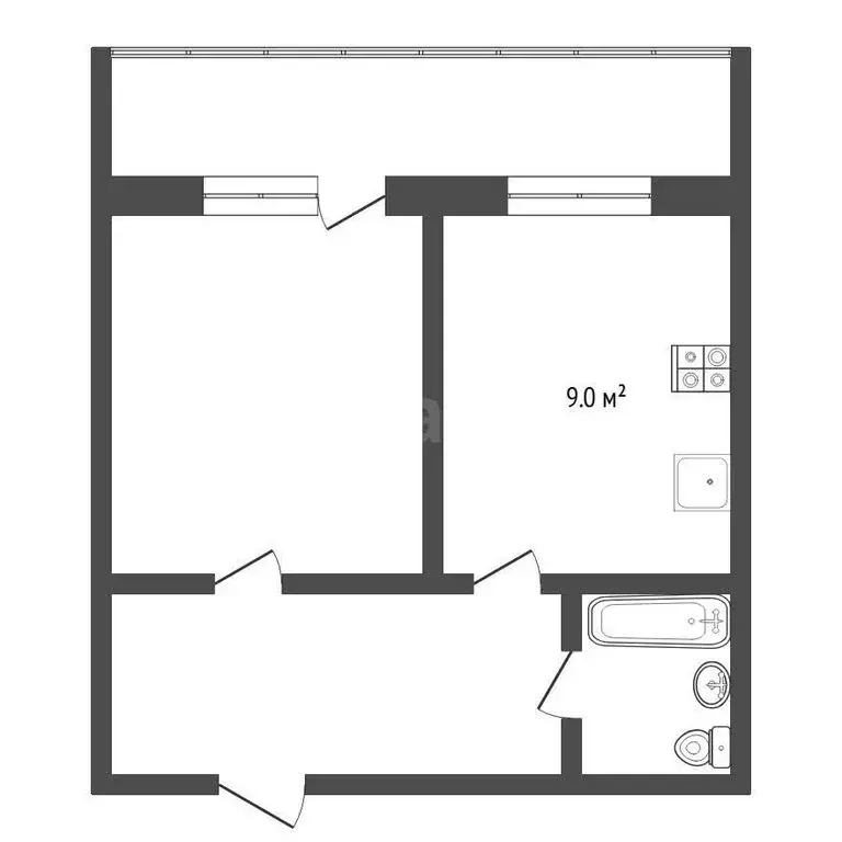 1-комнатная квартира: Тюмень, улица Самарцева, 3 (44.9 м) - Фото 1
