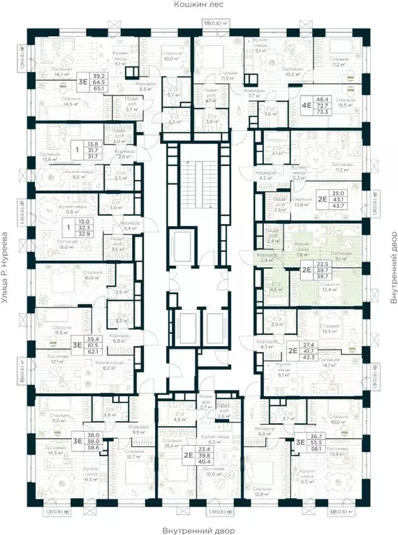 1-к кв. Башкортостан, Уфа Глумилино жилрайон, Урман Сити жилой ... - Фото 2