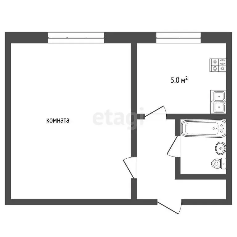 1-комнатная квартира: Тутаев, Советская улица, 17 (29.7 м) - Фото 1