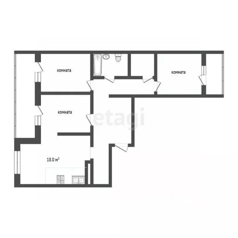 3-к кв. Ханты-Мансийский АО, Сургут тракт Югорский, 4 (79.3 м) - Фото 1