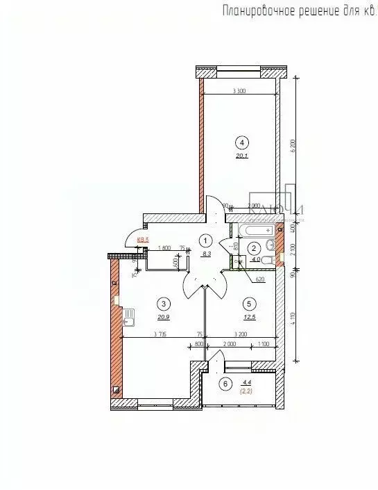 2-к кв. Челябинская область, Магнитогорск ш. Западное, 444Ак4 (70.2 м) - Фото 2