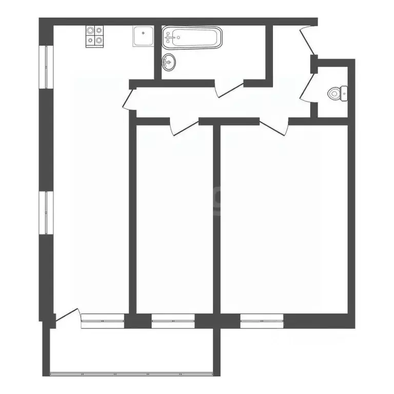 2-к кв. Тульская область, Тула Первомайская ул., 32А (74.5 м) - Фото 2