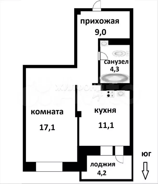 1-к. квартира, 45,7 м, 16/17 эт. - Фото 0