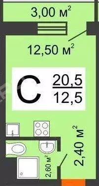 1-к кв. Нижегородская область, Нижний Новгород ул. Бориса Видяева, 20 ... - Фото 2