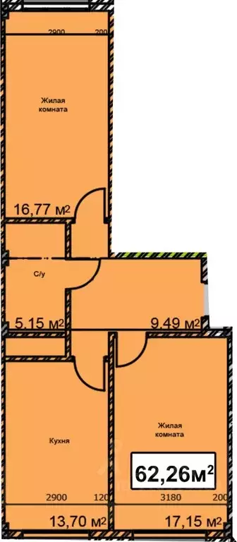 2-к кв. Ставропольский край, Ессентуки ул. Благодатная, 22к2 (62.26 м) - Фото 1
