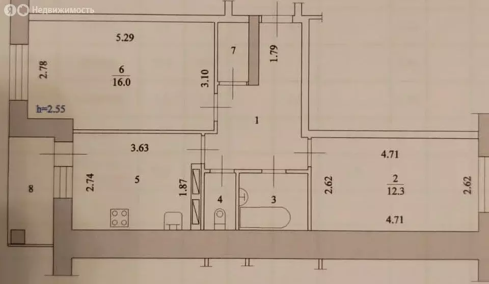 2-комнатная квартира: Волжский, улица Мира, 133 (52.2 м) - Фото 2