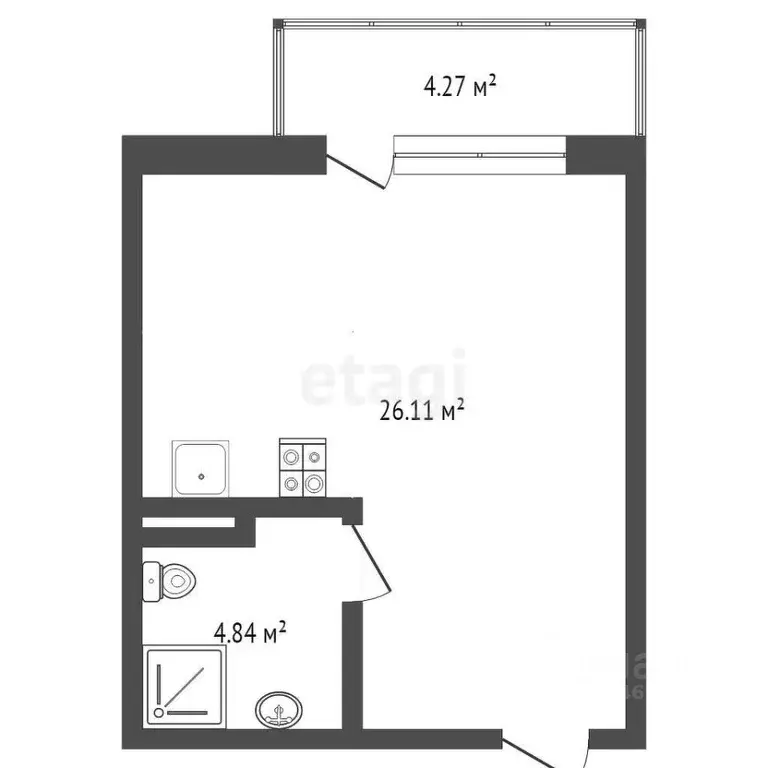 Студия Краснодарский край, Анапа Пионерский просп., 272А (32.23 м) - Фото 1