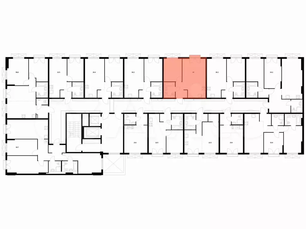 1-к. квартира, 40 м, 8/9 эт. - Фото 1
