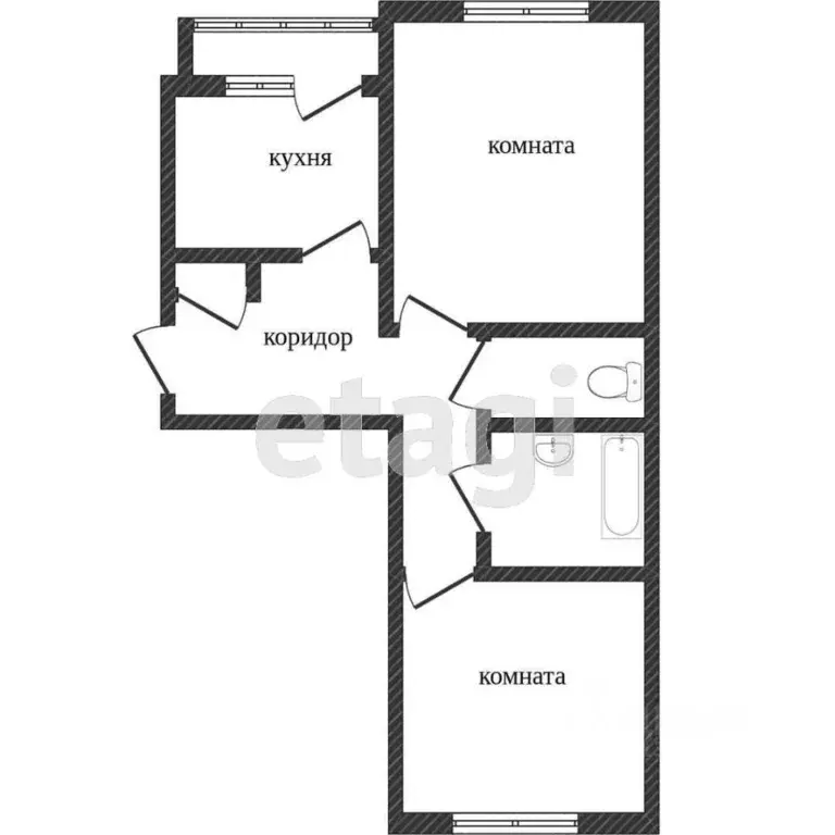 2-к кв. Ханты-Мансийский АО, Сургут просп. Мира, 36/2 (43.9 м) - Фото 1