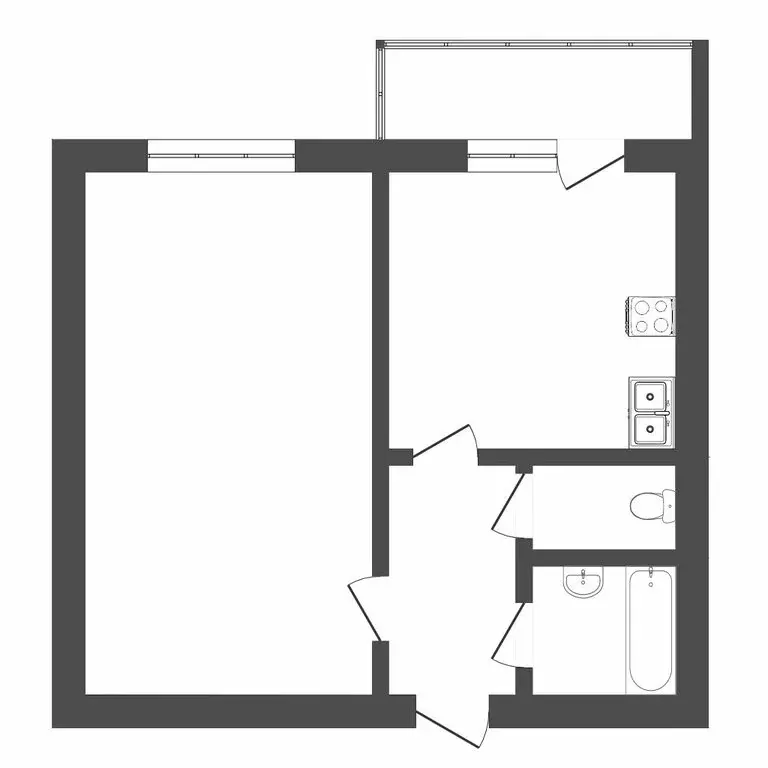 1-комнатная квартира: Тюмень, 6-й микрорайон, улица Валерии ... - Фото 0