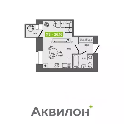 Студия Архангельская область, Северодвинск Квартал № 100 жилой ... - Фото 0