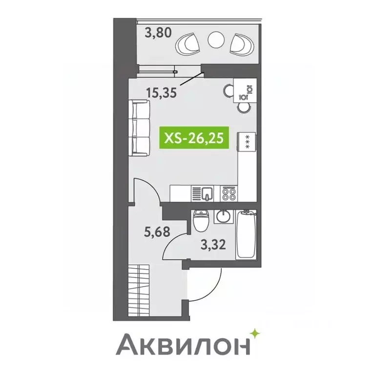 Студия Санкт-Петербург бул. Головнина, 4 (27.0 м) - Фото 0