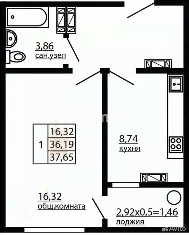 1-к кв. Севастополь ул. Горпищенко, 127к4 (37.65 м) - Фото 2