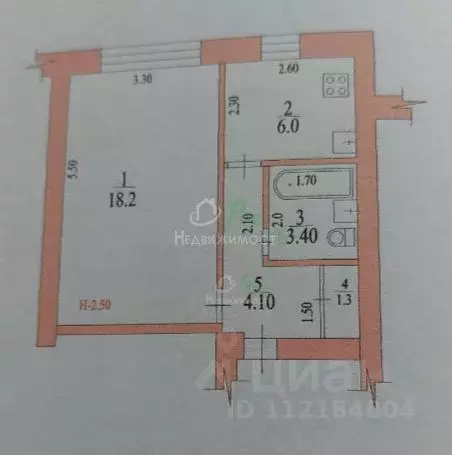 1-к кв. Краснодарский край, Ейск ул. Богдана Хмельницкого, 86 (33.0 м) - Фото 1