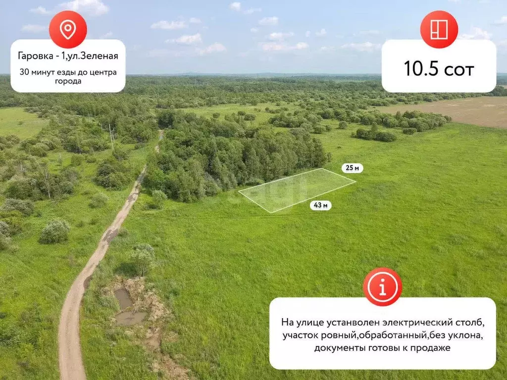 Участок в Хабаровский край, Хабаровск  (10.5 сот.) - Фото 1