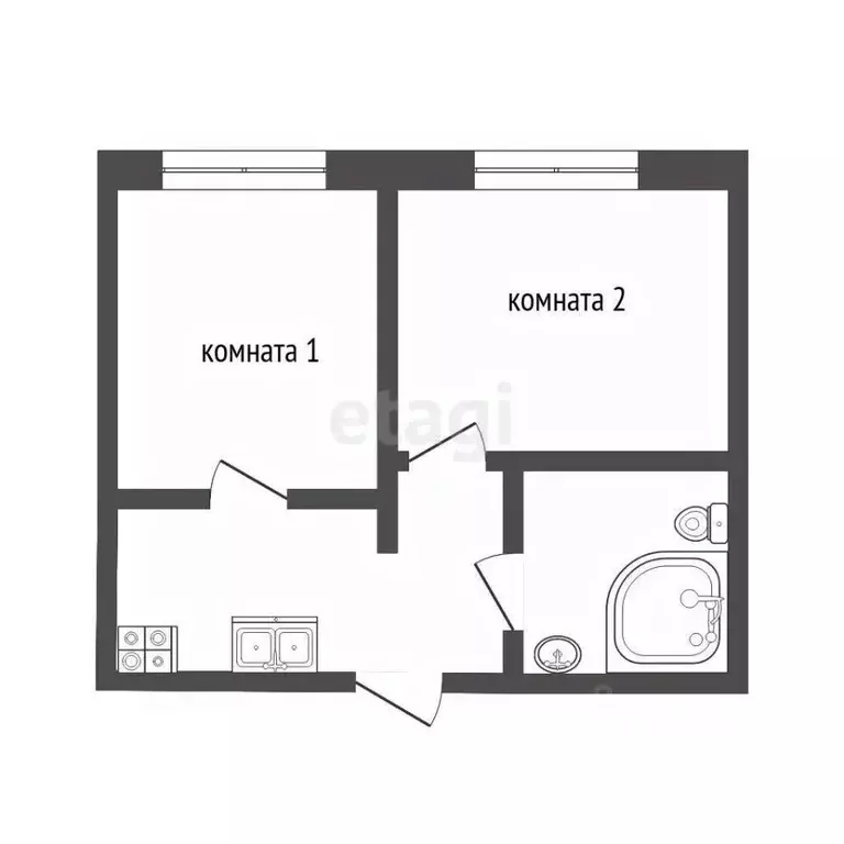2-к кв. Ханты-Мансийский АО, Сургут Ленинградская ул., 7 (39.0 м) - Фото 2