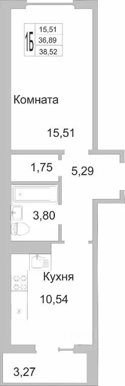 1-к кв. Псковская область, Псков ул. Юности, 22 (38.19 м) - Фото 0