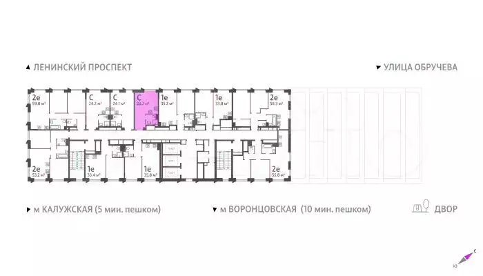 Квартира-студия, 23,7м, 27/58эт. - Фото 1