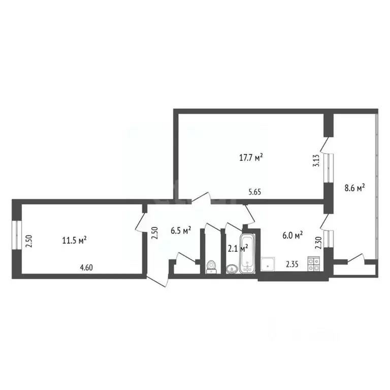 2-к кв. Крым, Ялта ул. Сеченова, 49/2 (48.0 м) - Фото 0
