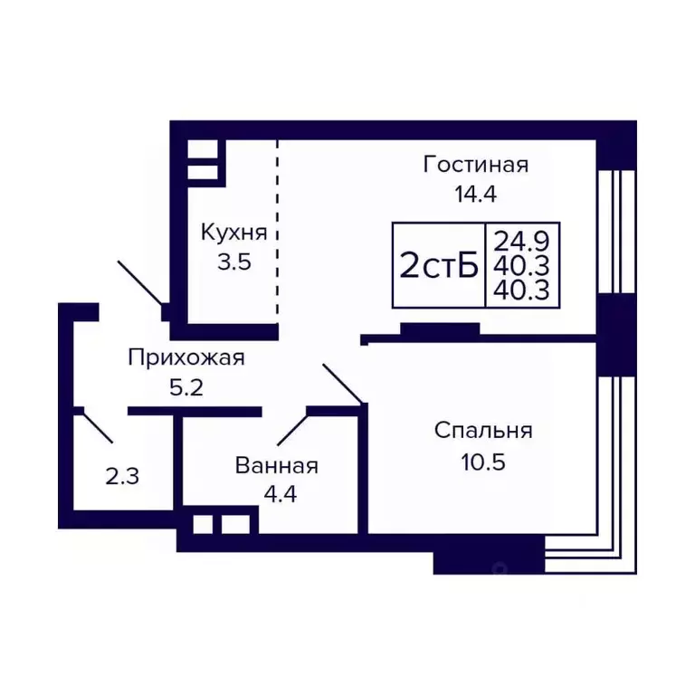 2-к кв. Новосибирская область, Новосибирск ул. Грибоедова (40.3 м) - Фото 0