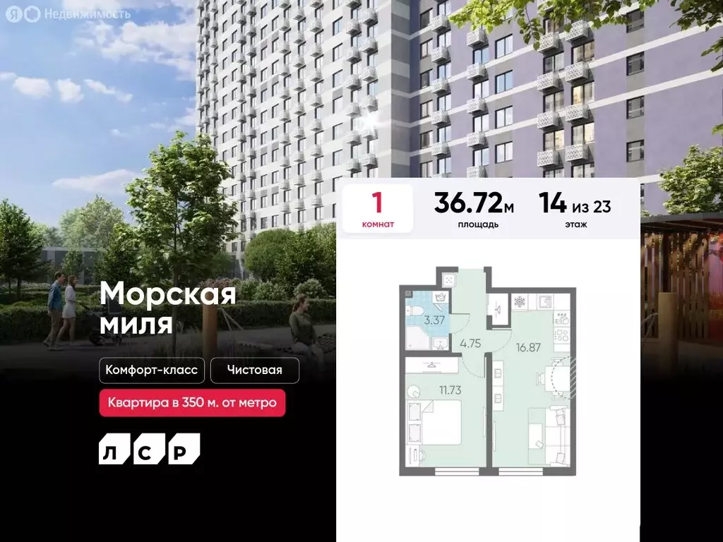 1-комнатная квартира: Санкт-Петербург, Красносельский район, ... - Фото 0