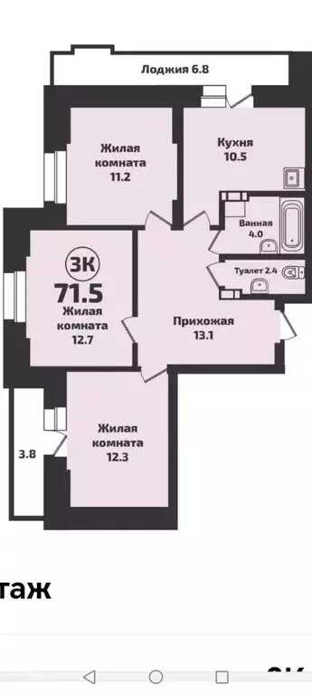 3-к кв. Новосибирская область, Новосибирск Красный просп., 331/2 (71.5 ... - Фото 1