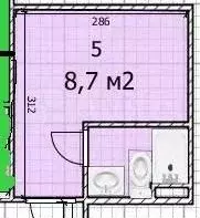 Доля в квартира-студии, 10 м, 1/12 эт. - Фото 1