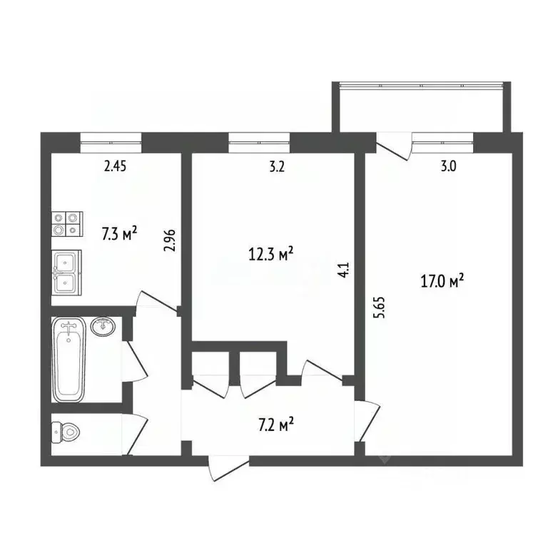 2-к кв. Камчатский край, Елизово Первомайская ул., 9 (46.9 м) - Фото 2