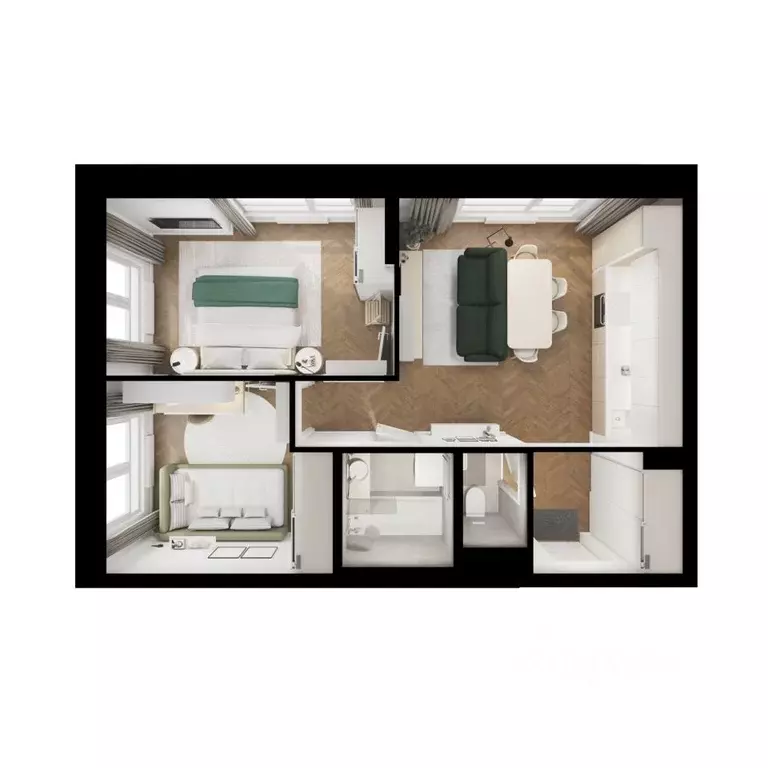 2-к кв. Московская область, Мытищи Яуза Парк жилой комплекс, к10 (49.2 ... - Фото 2