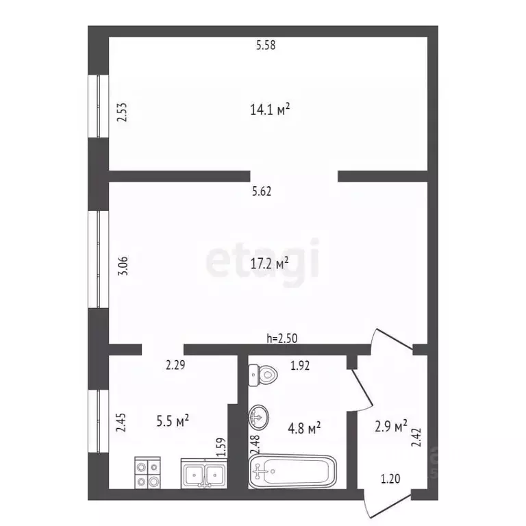 2-к кв. Хабаровский край, Хабаровский район, Тополевское с/пос, с. ... - Фото 2