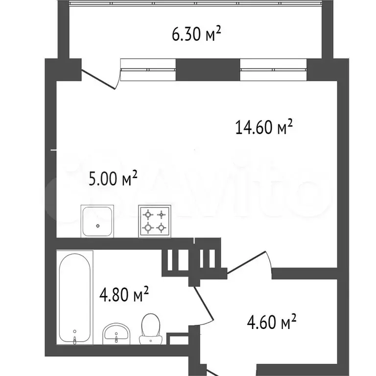 Квартира-студия, 30 м, 4/9 эт. - Фото 0