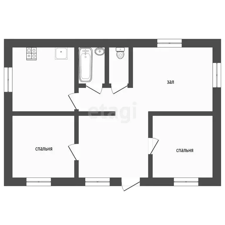 Дом в посёлок Кировский, Новая улица (71.5 м) - Фото 1