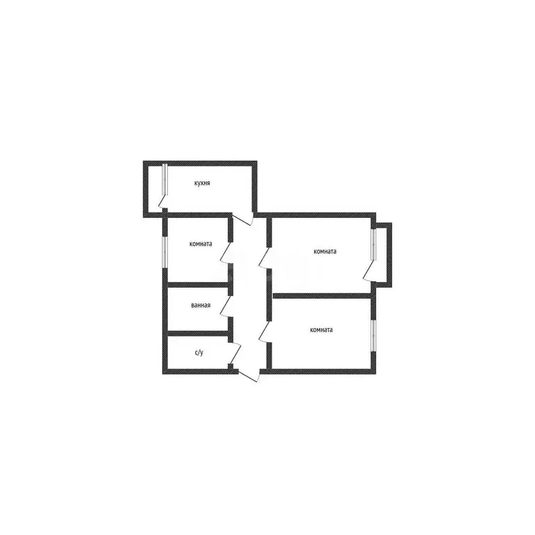 3-комнатная квартира: Строитель, улица Конева, 8 (68.9 м) - Фото 1