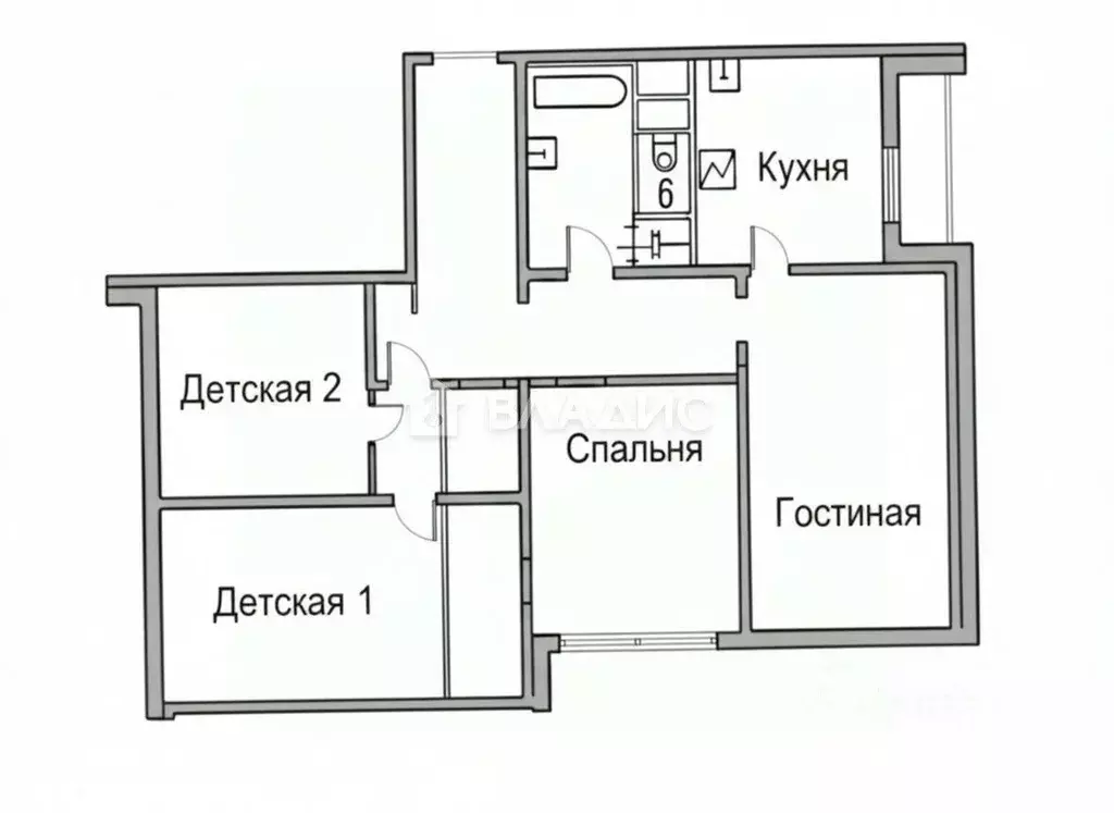 4-к кв. Москва Полярная ул., 32К2 (98.5 м) - Фото 2
