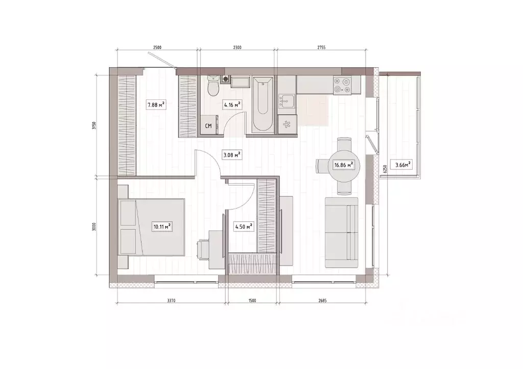 2-к кв. Кемеровская область, Кемерово Уютный Квартал жилой комплекс ... - Фото 1