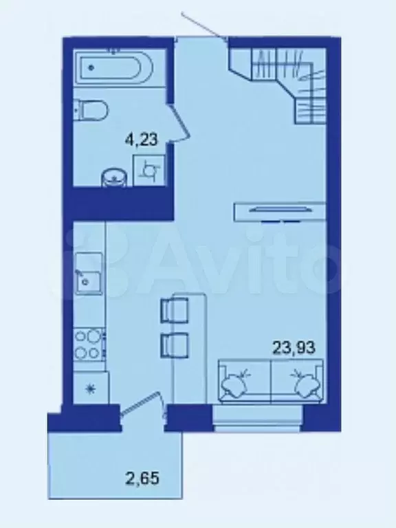 Квартира-студия, 30,8 м, 12/17 эт. - Фото 1
