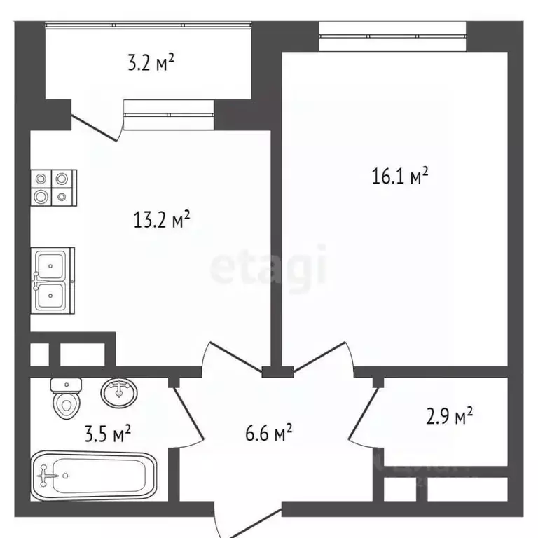 1-к кв. Москва Дмитровское ш., 73Б (45.5 м) - Фото 1