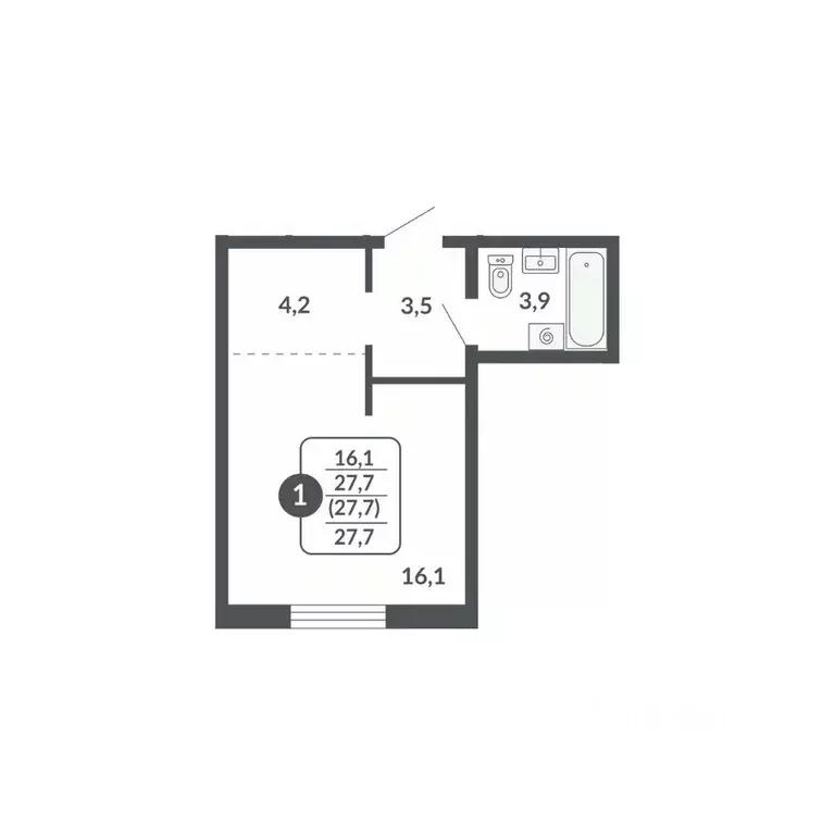 Студия Кировская область, Киров Московская ул., 209 (27.7 м) - Фото 1