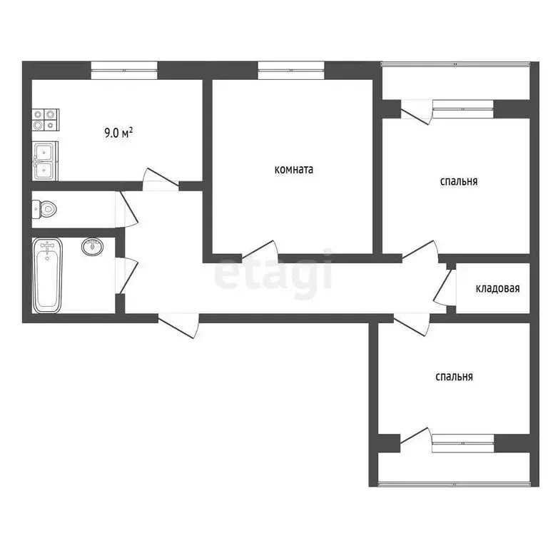 3-комнатная квартира: Некрасовское, улица Строителей, 18 (67.2 м) - Фото 1